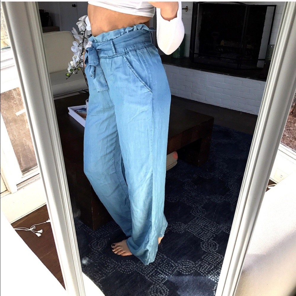 LAST ONE ‼️ S/L 👉🏼 Blue Wide Leg Pants 💦 - Picture 2 of 8
